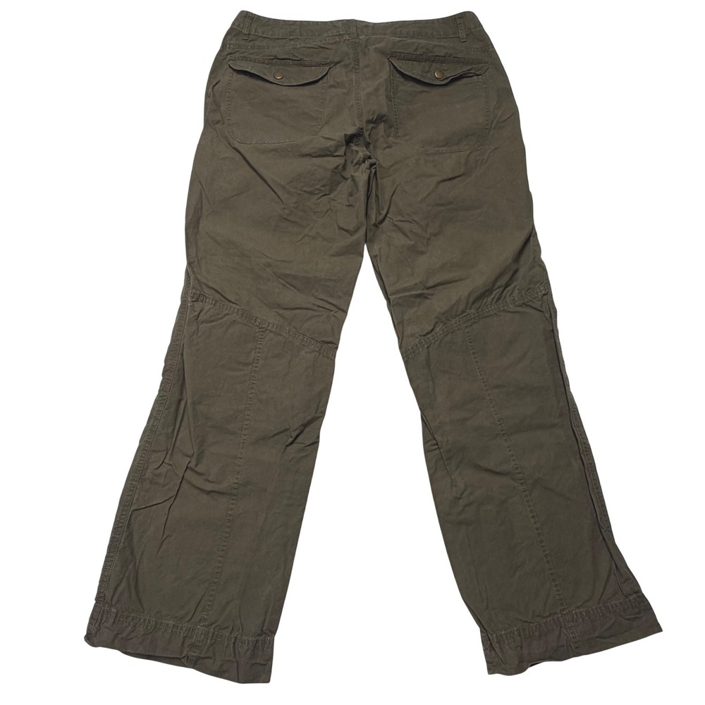 Orvis Cargo Pants Womens Straight Leg Olive Green Cotton Size 12 Travel Utility - Picture 2 of 9